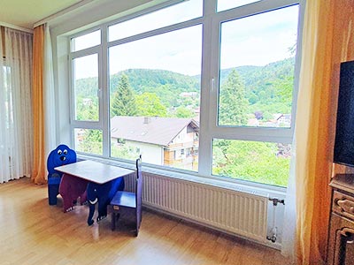 Wohnung Panorama: Wohnzimmer mit Panoramablick